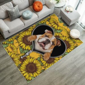 Alternative view of Tapis Bulldog Sunflower Zipper Rug Carpet Rug Home Room Decor