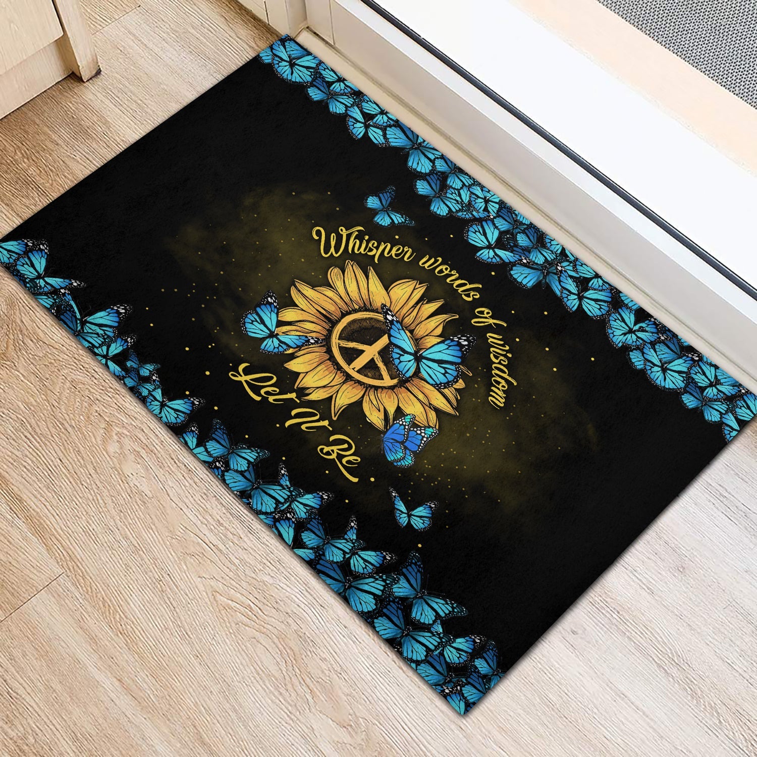 Tapis Butterfly Hippie Sunflower Doormat Home Decor – Image 2