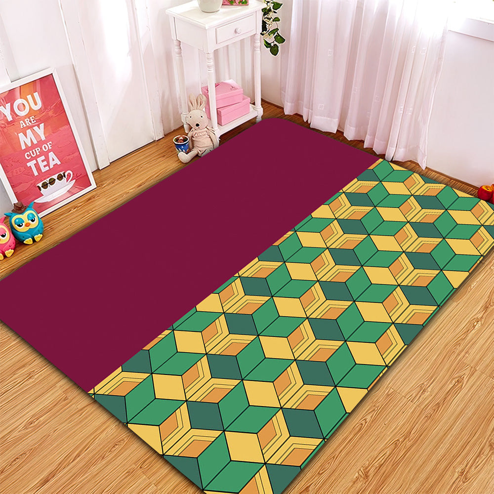 Tapis Giyu Tomioka Classic Pattern Demon Slayer Kimetsu No Yaiba Carpet Rug Home Room Decor