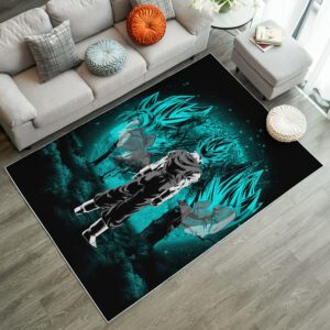 Alternative view of Tapis Goku Vegeta Vegito Blue Moonlight Rug Carpet Rug Home Room Decor