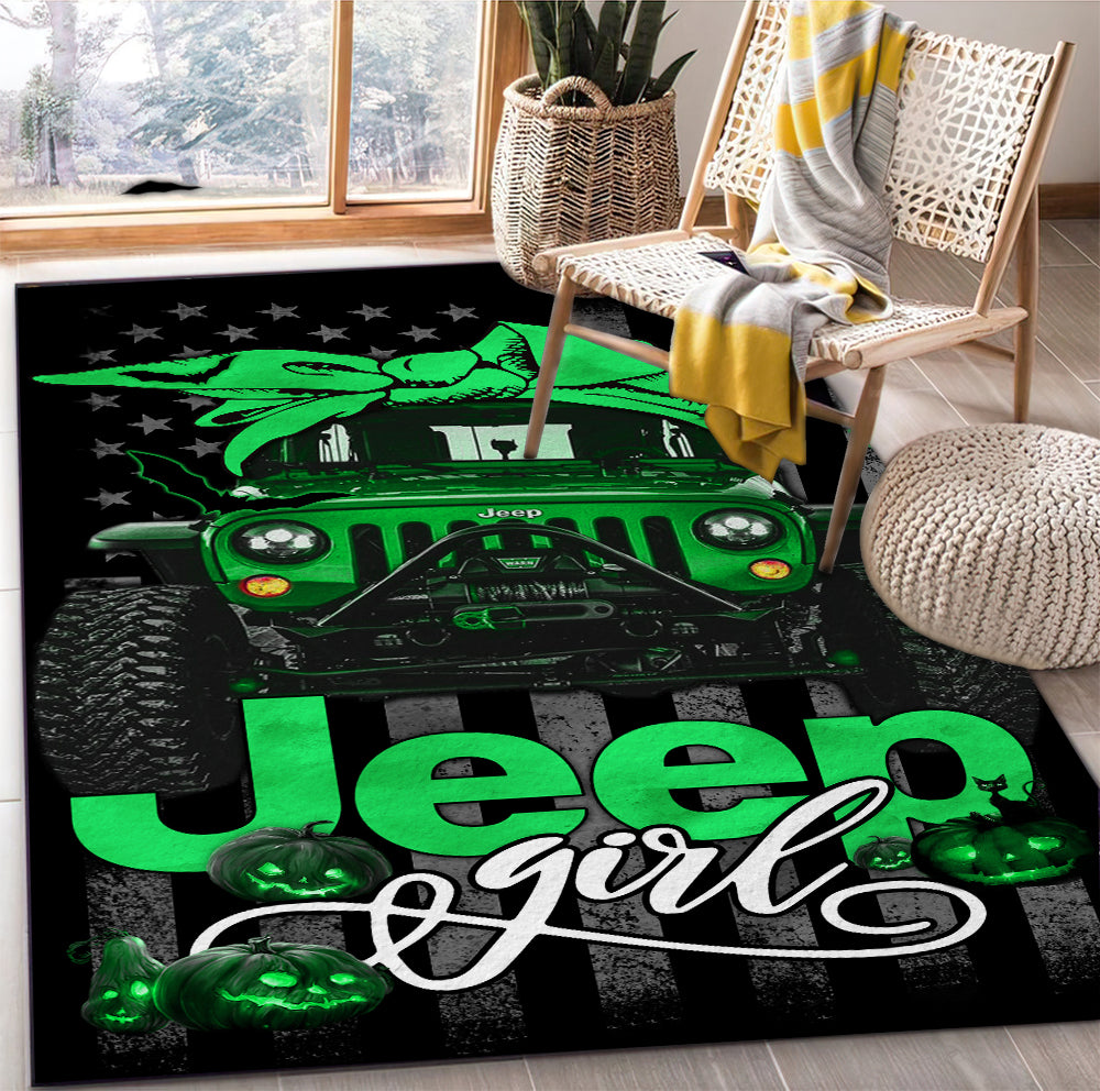 Tapis Green Jeep Girl Halloween Carpet Rug Home Room Decor – Image 2