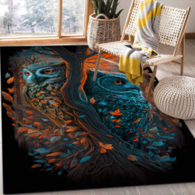 Tapis Heart Magical Forest Owls Carpet Rug Home Room Decor