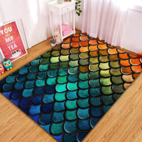 Tapis Mermaid Scale Carpet Rug Home Room Decor