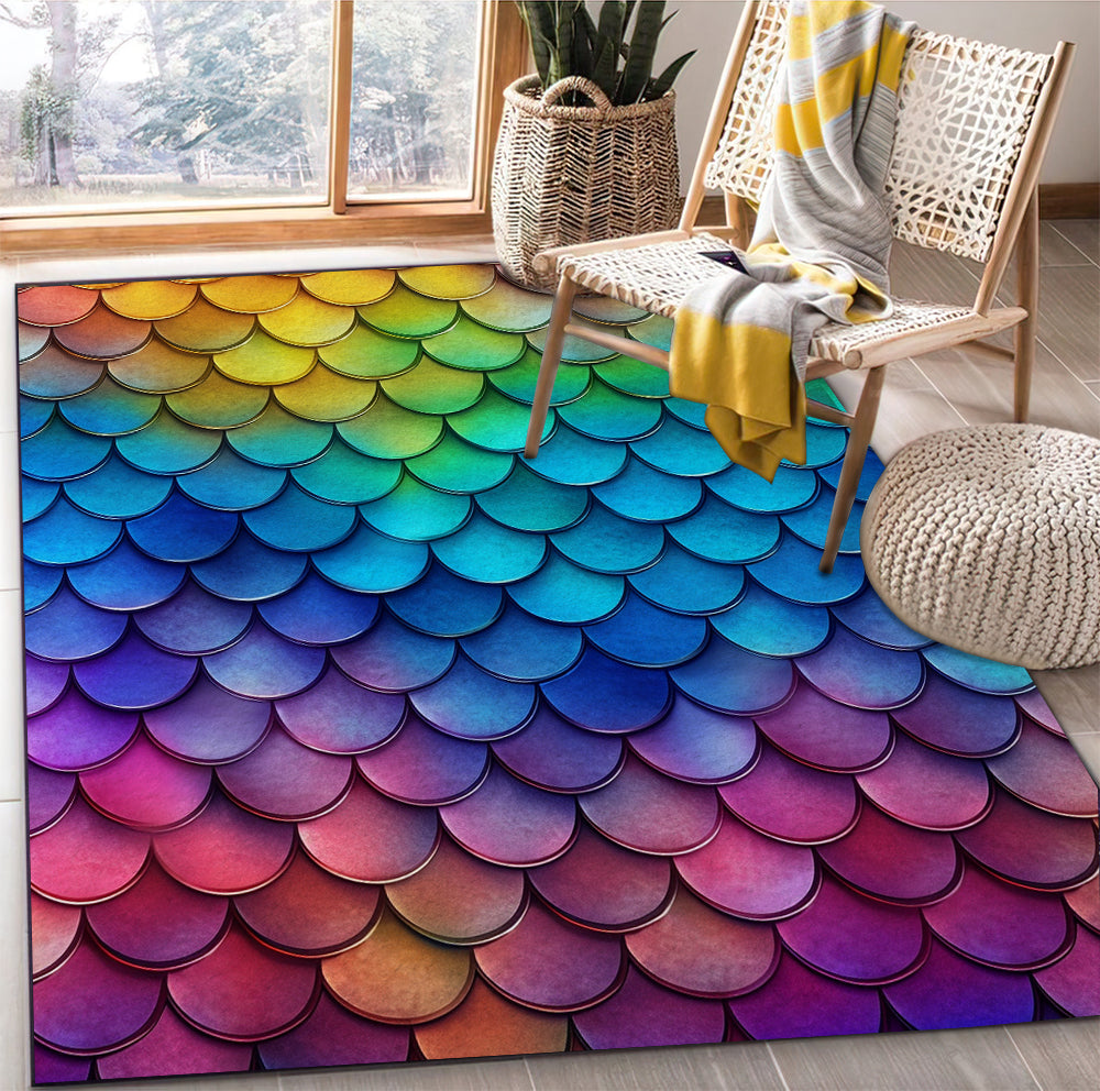 Tapis Mermaid Fish Scale Carpet Rug Home Room Decor – Image 2