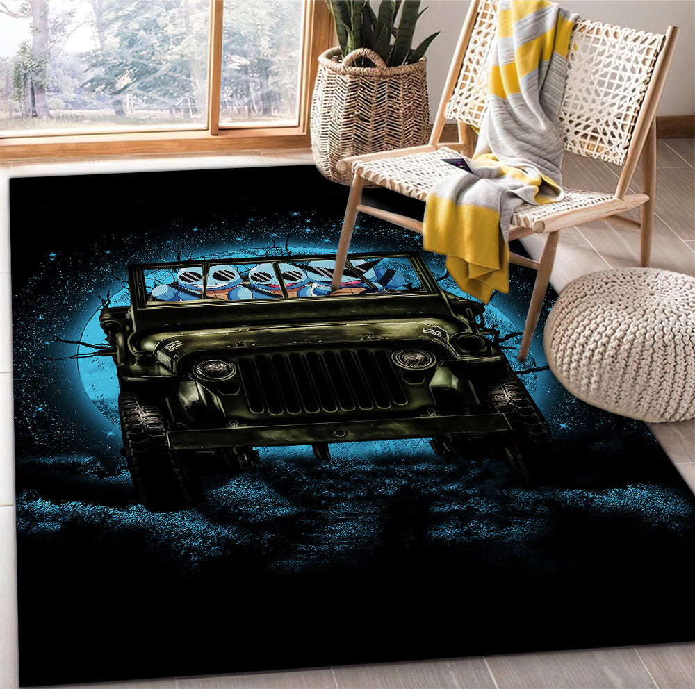 Tapis Squirtle Gangster Pokemon Ride Jeep Funny Anime Moonlight Rug Carpet Rug Home Room Decor – Image 2