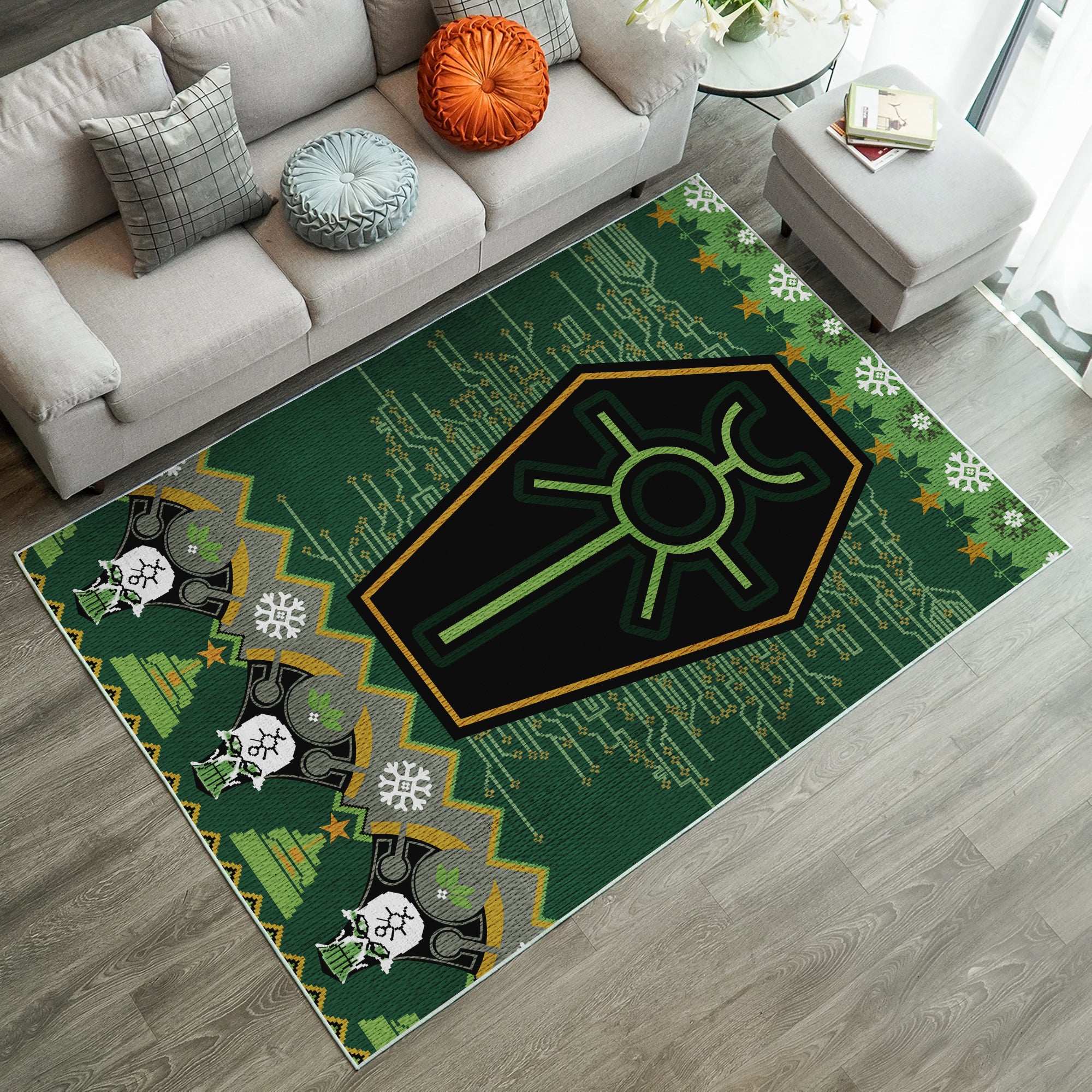 Tapis Warhammer 40k Christmas Green Christmas Rug Carpet Rug Home Room Decor – Image 3
