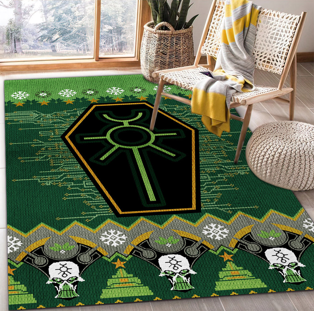 Tapis Warhammer 40k Christmas Green Christmas Rug Carpet Rug Home Room Decor – Image 2