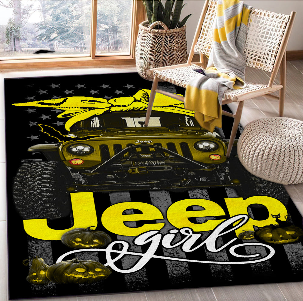 Tapis Yellow Jeep Girl Halloween Carpet Rug Home Room Decor – Image 2
