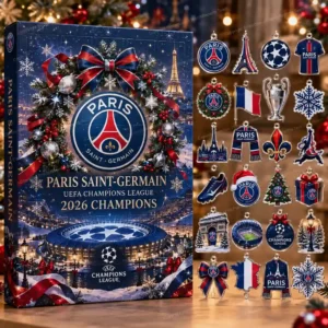 Calendrier de l'Avent Paris Saint-Germain - PSG Ligue des Champions 2026 - Édition Héritage Champions 24 Décorations Design B